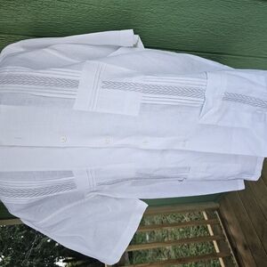 Men's White Embroidered Shirt